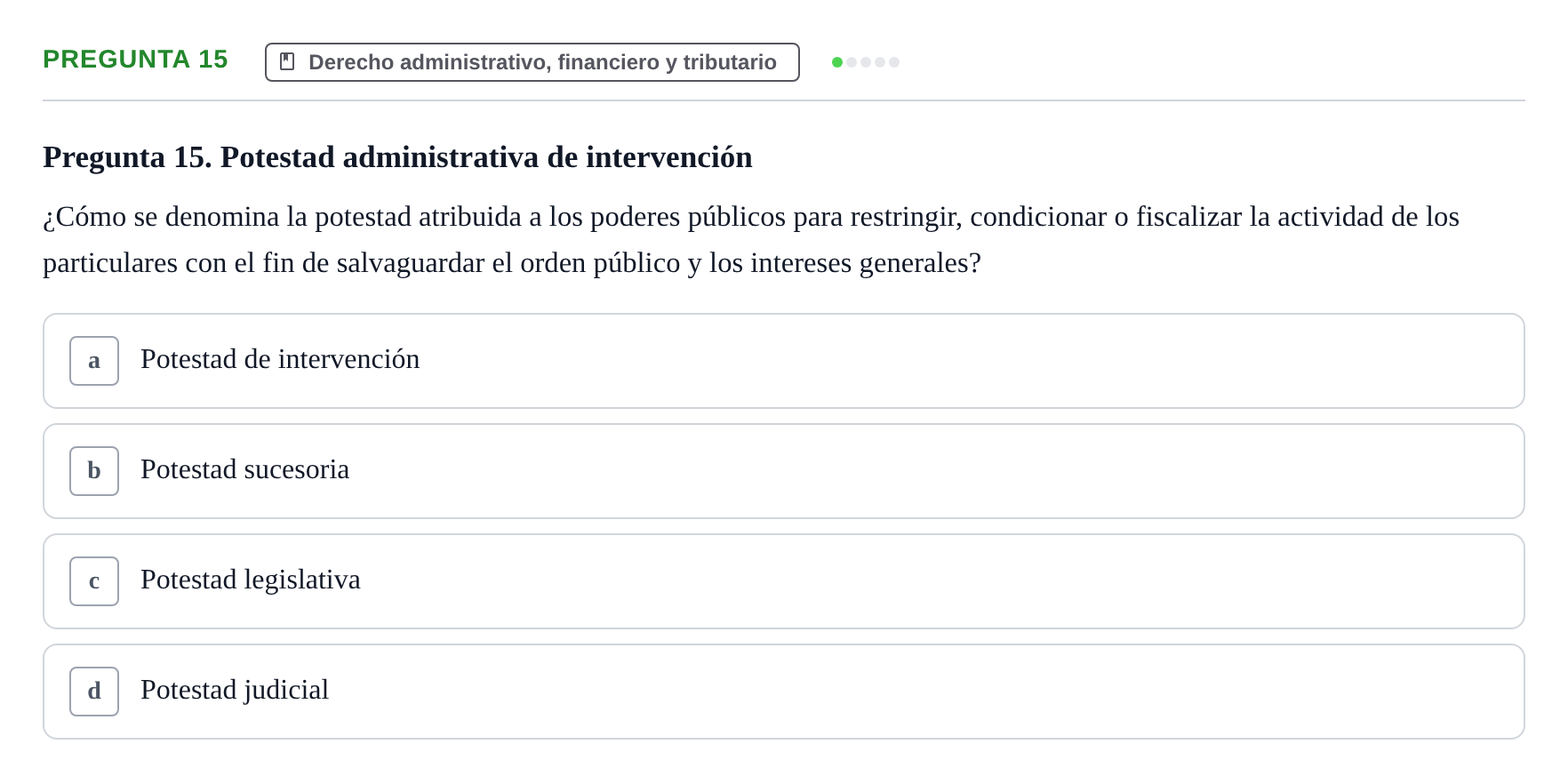 Enunciado: Pregunta 15