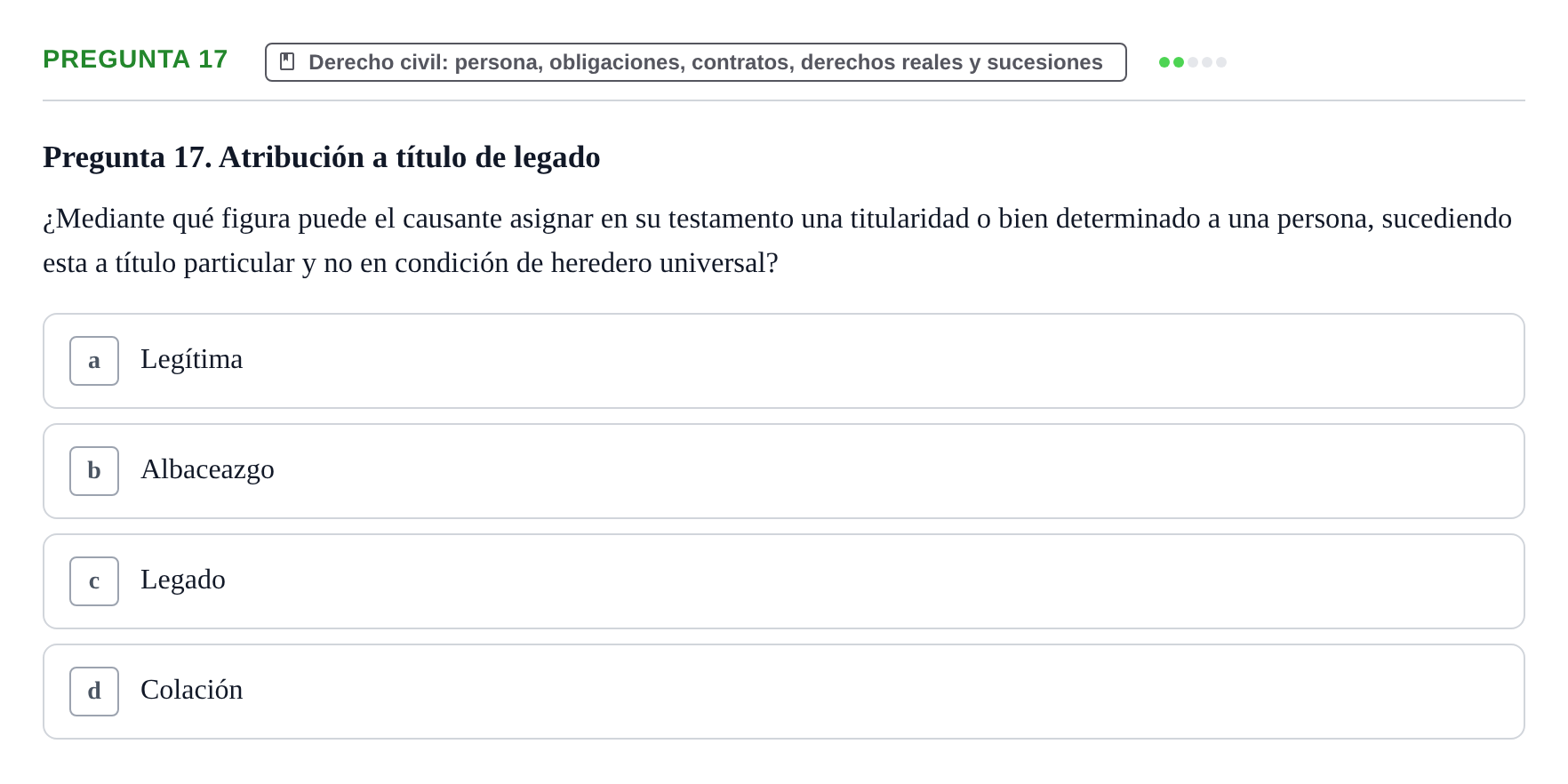 Enunciado: Pregunta 17