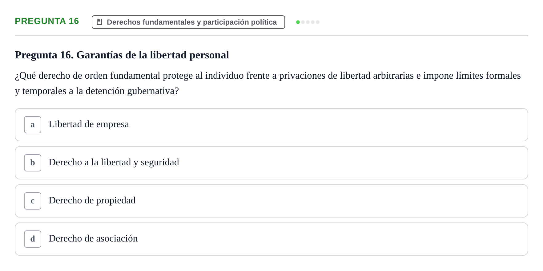 Enunciado: Pregunta 16