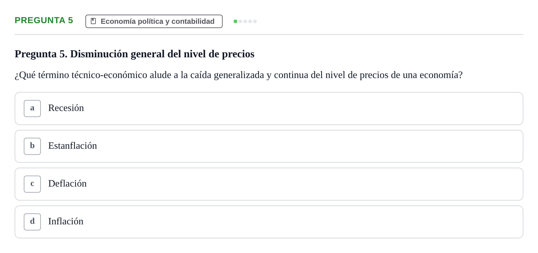 Enunciado: Pregunta 5