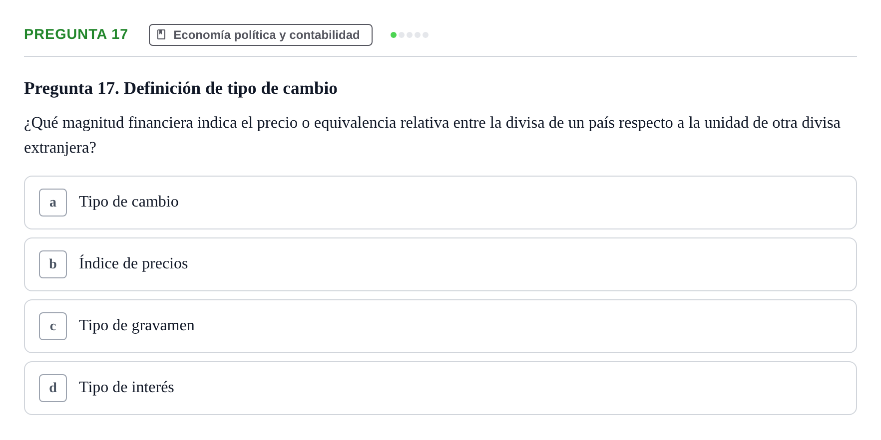Enunciado: Pregunta 17
