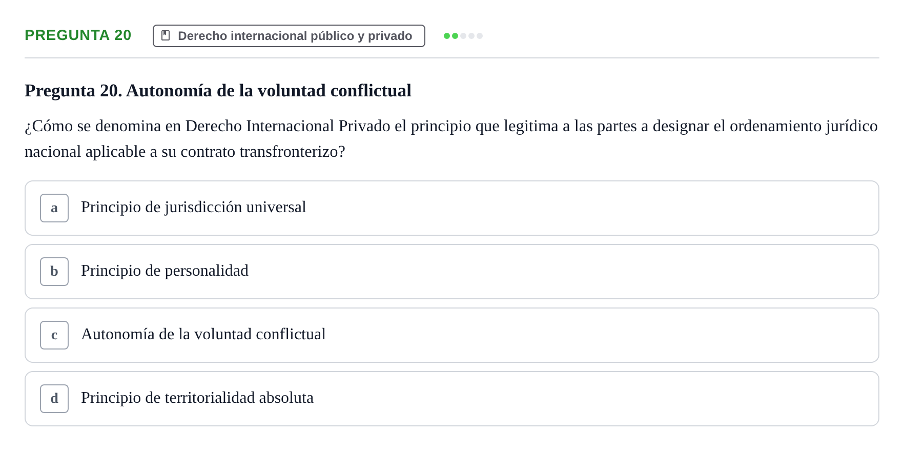 Enunciado: Pregunta 20