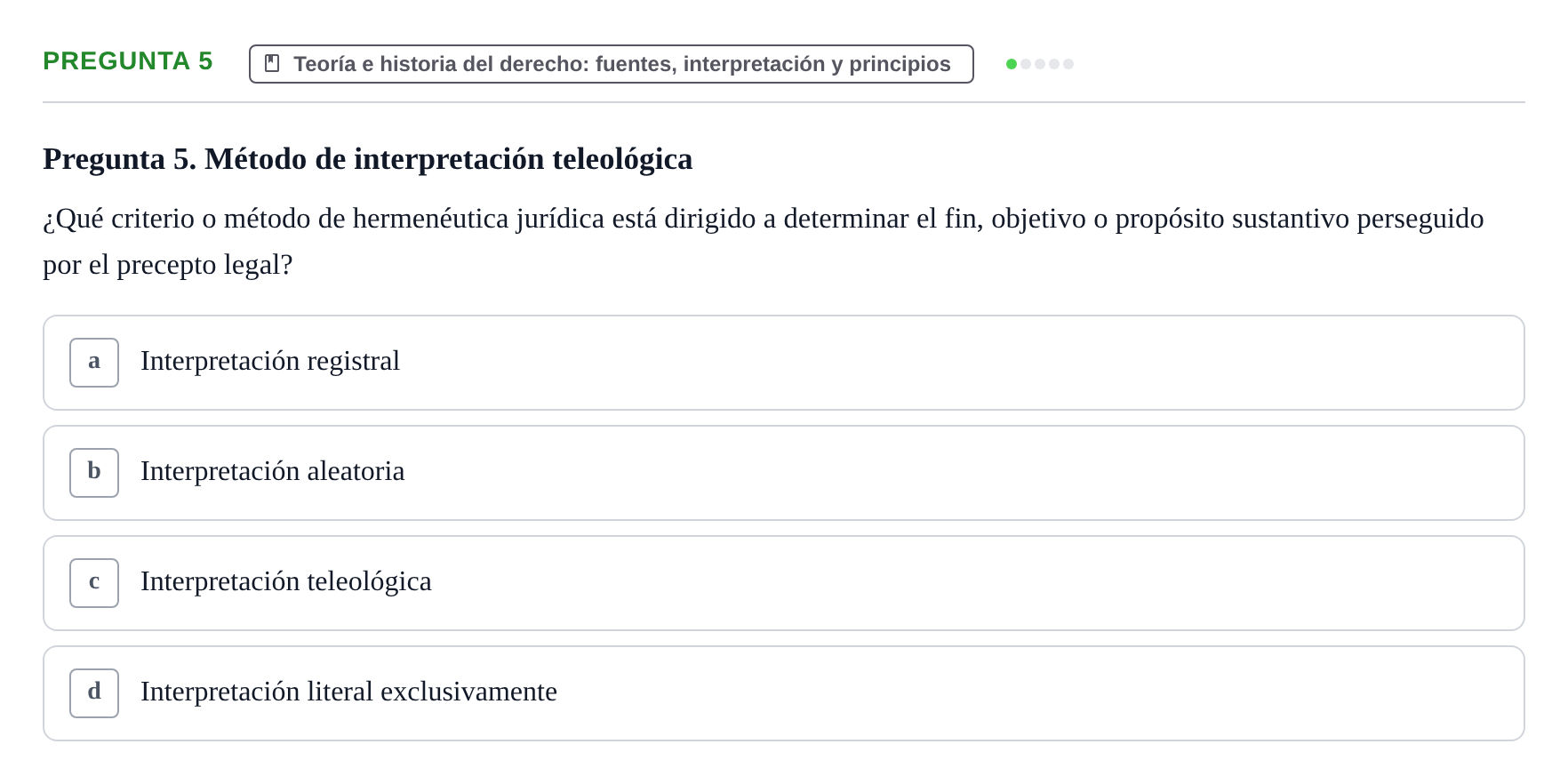 Enunciado: Pregunta 5