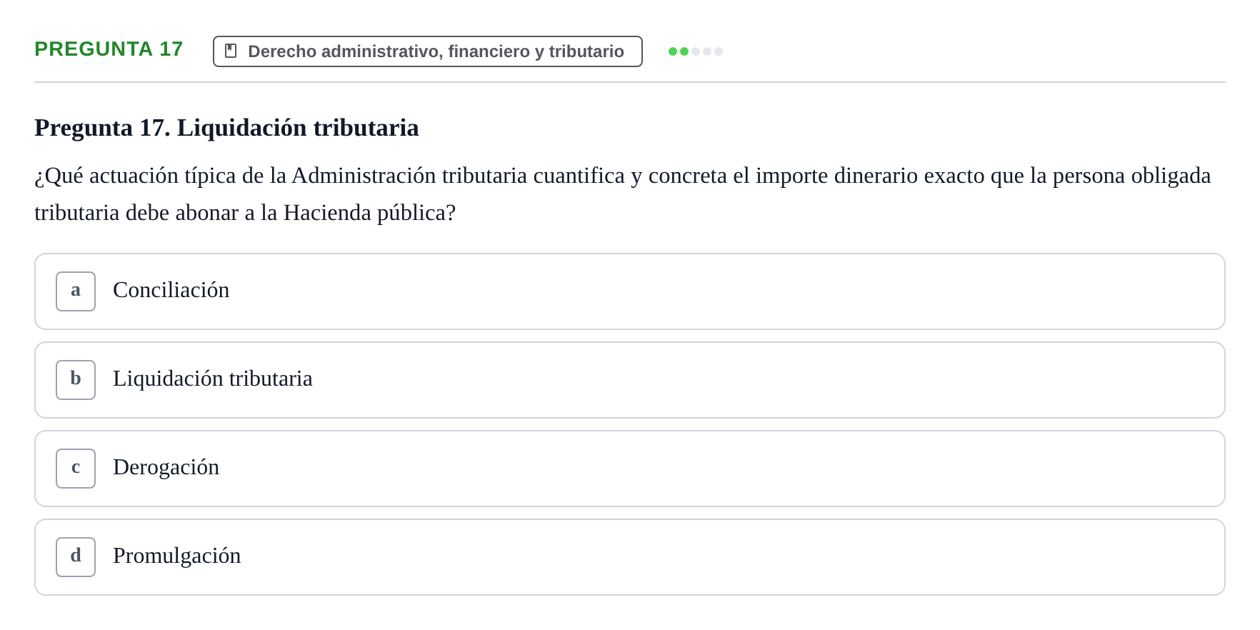 Enunciado: Pregunta 17