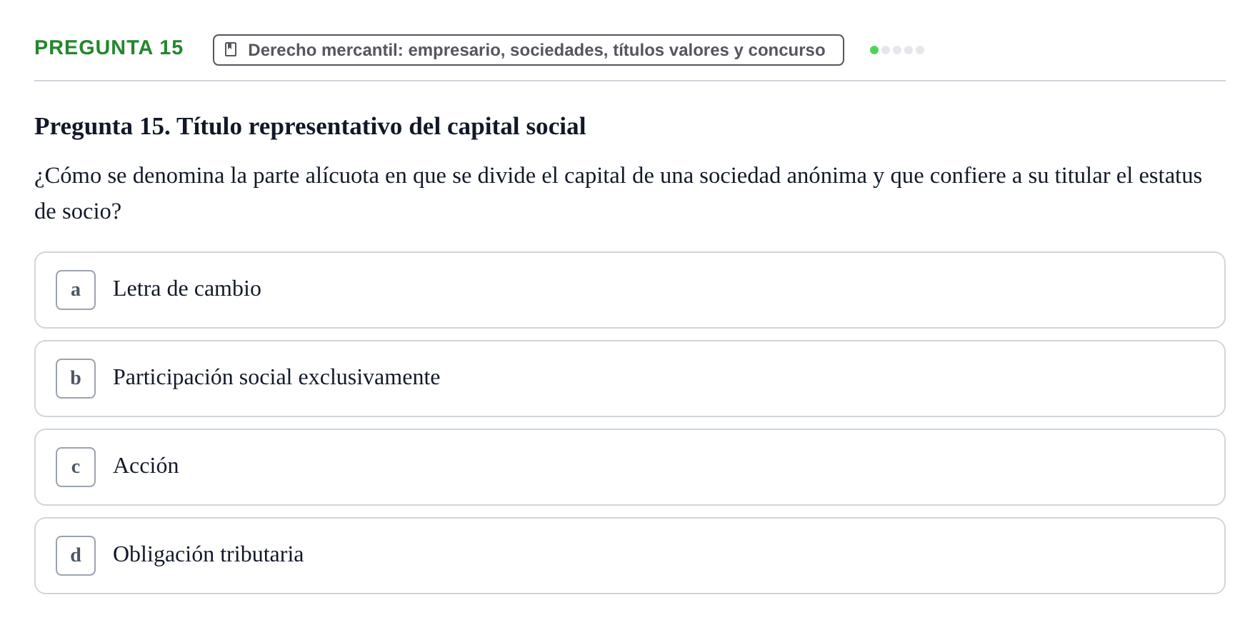 Enunciado: Pregunta 15