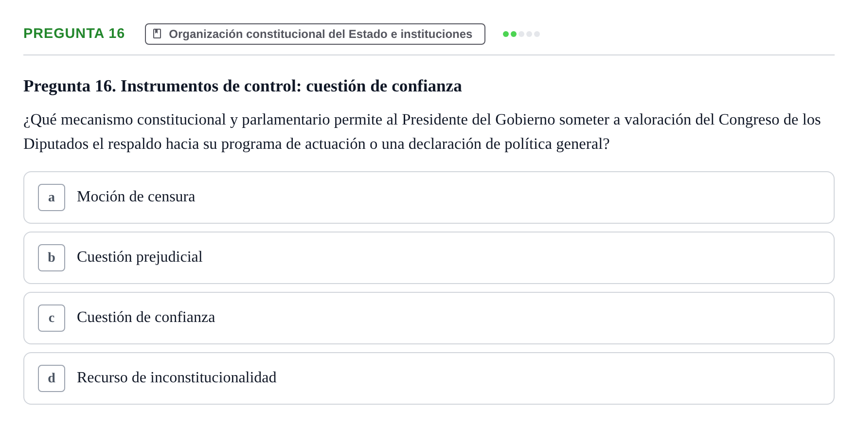 Enunciado: Pregunta 16