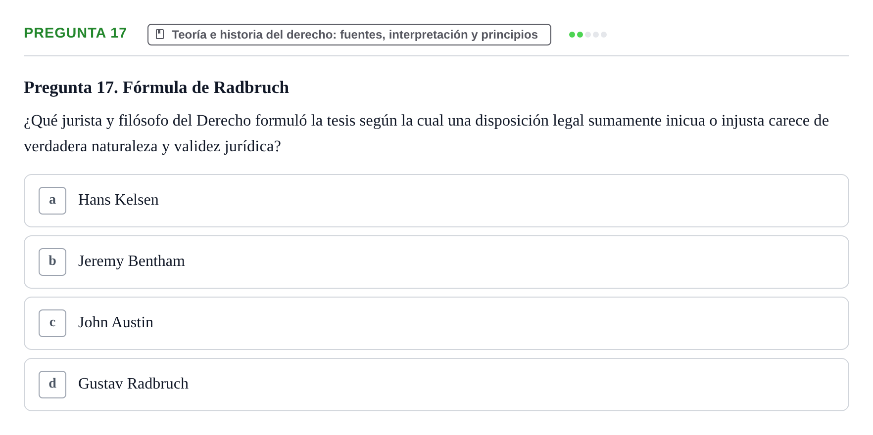 Enunciado: Pregunta 17
