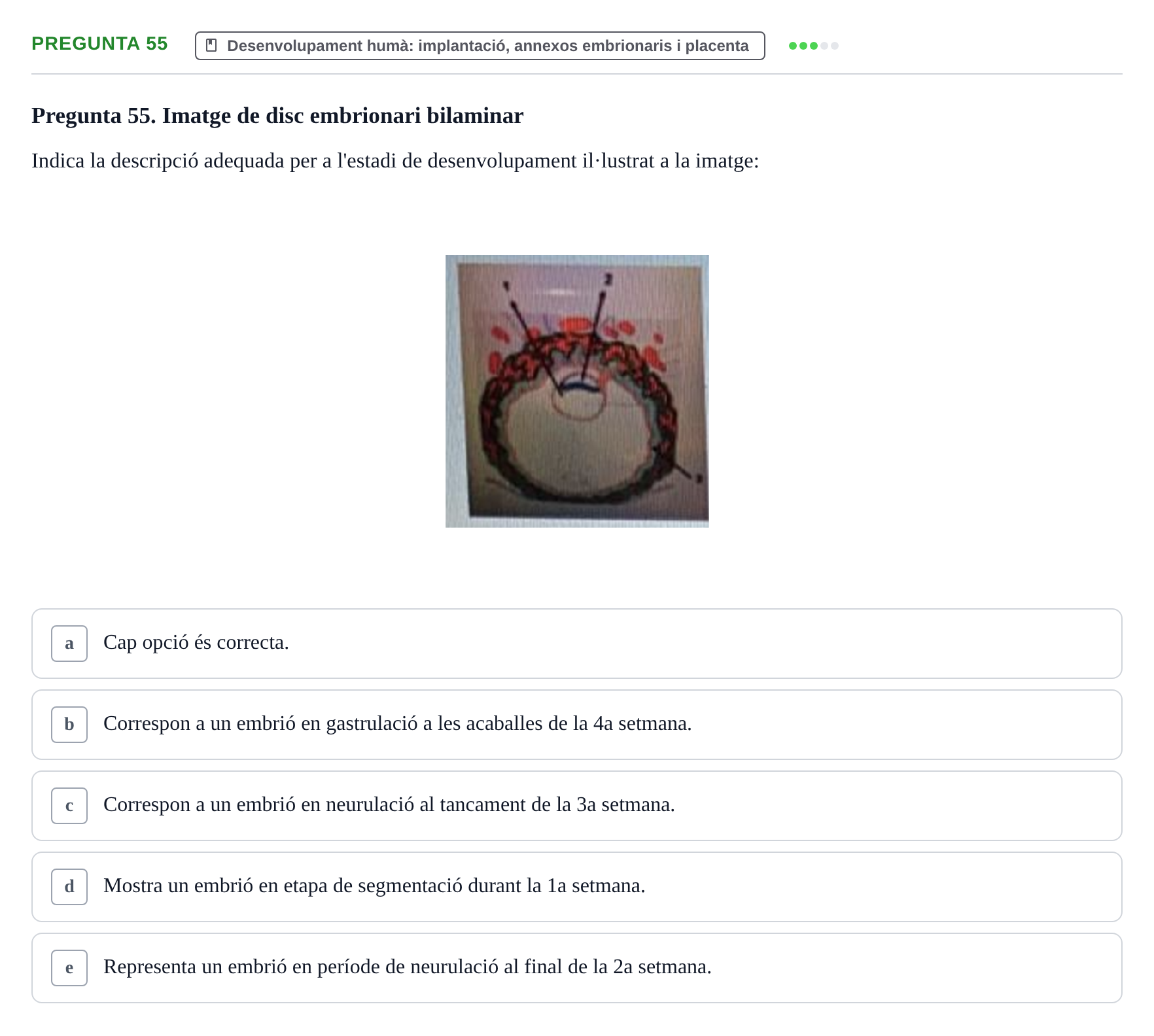 Enunciado: Pregunta 55 · Bilogía Celular y del Desarrollo UB 2019