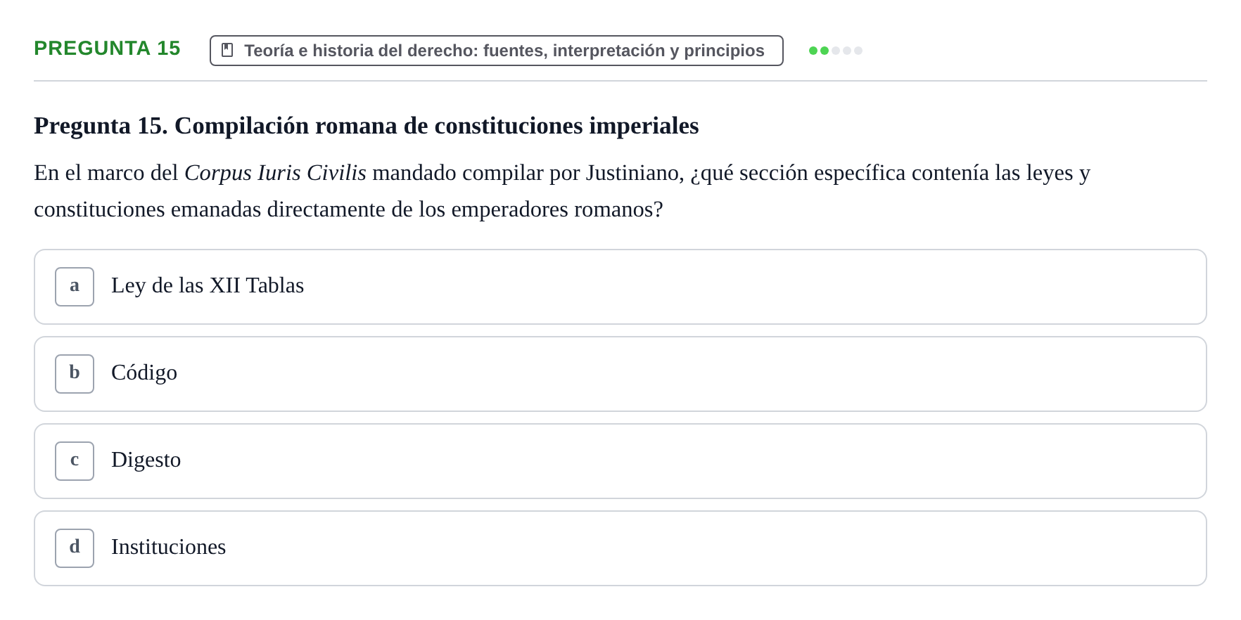 Enunciado: Pregunta 15