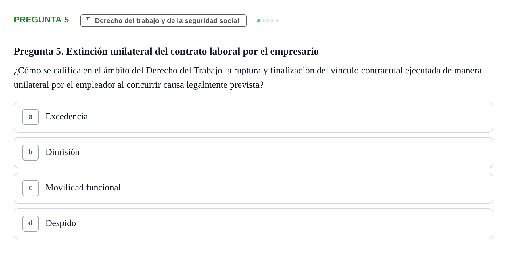 Enunciado: Pregunta 5