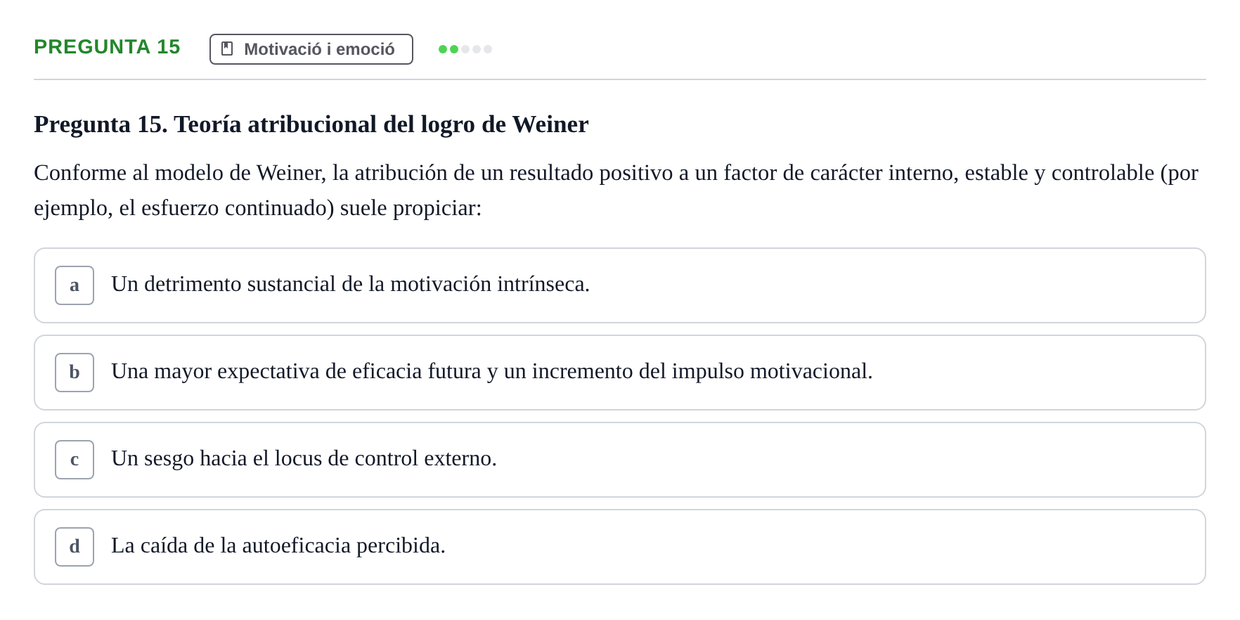 Enunciado: Pregunta 15