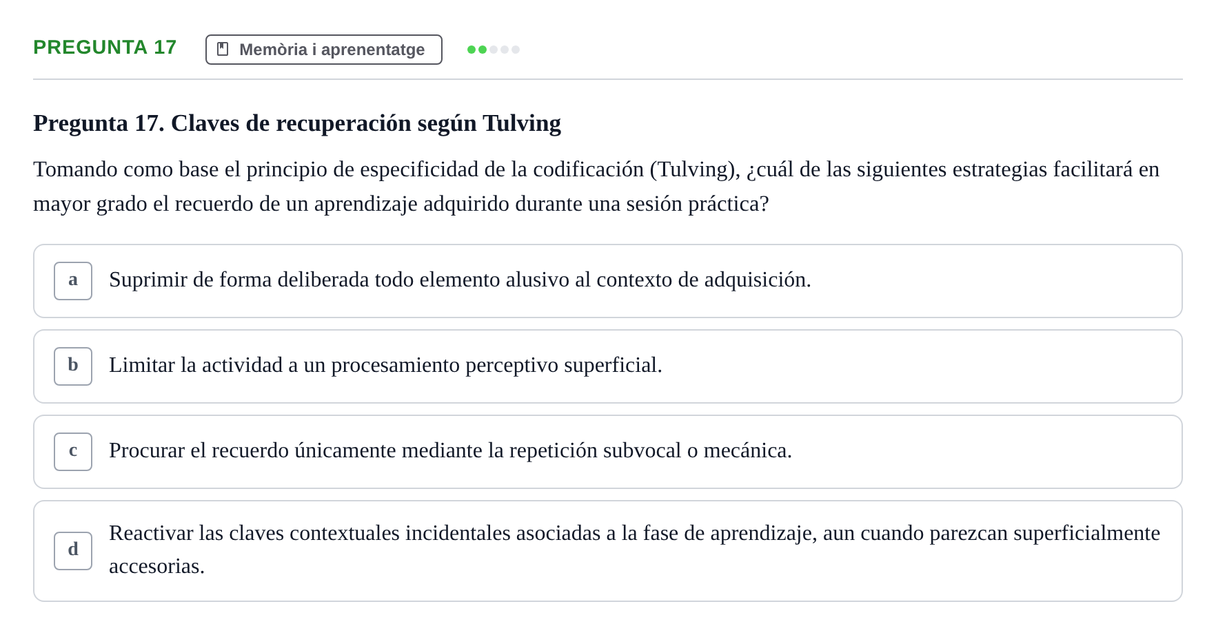 Enunciado: Pregunta 17