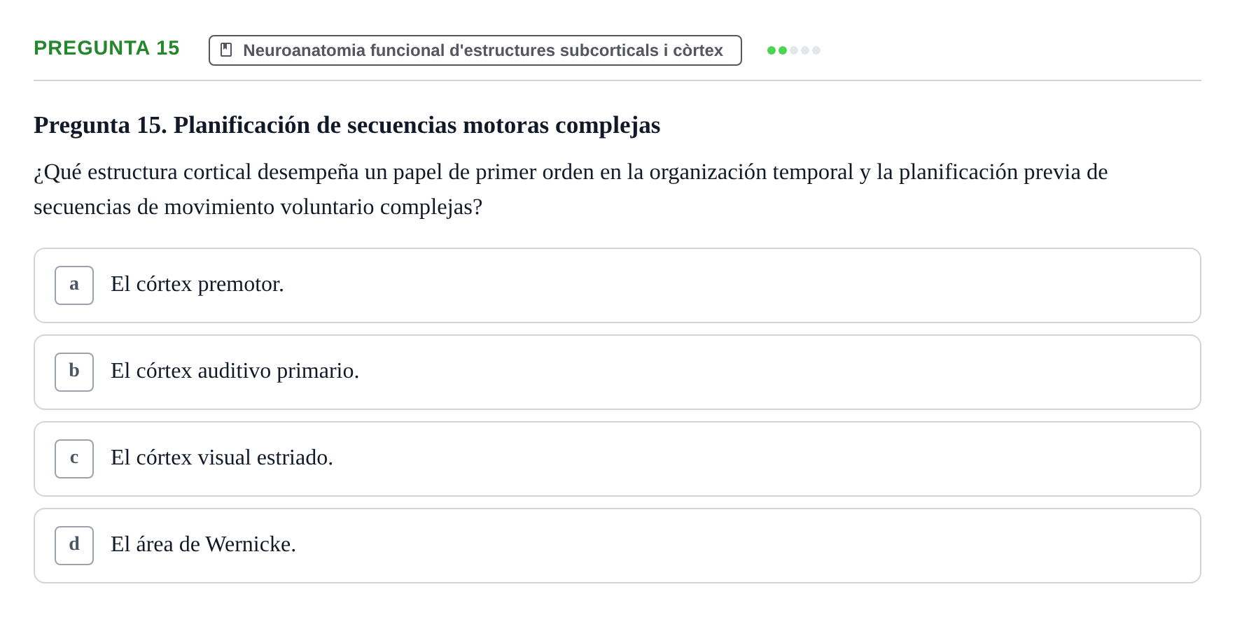Enunciado: Pregunta 15