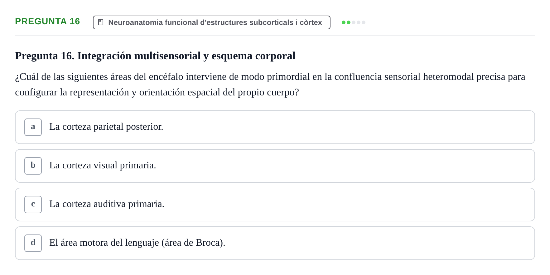Enunciado: Pregunta 16