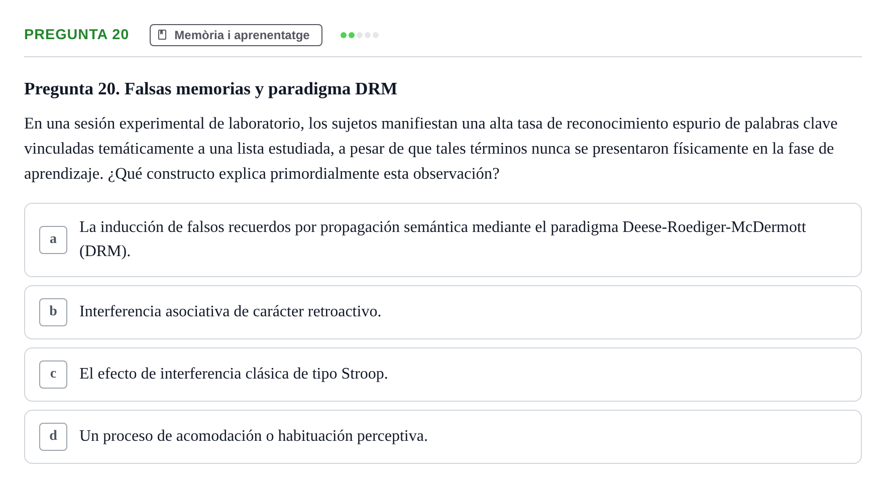 Enunciado: Pregunta 20