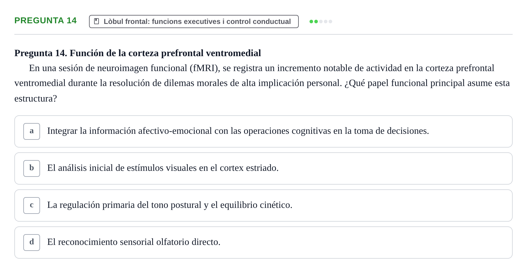 Enunciado: Pregunta 14