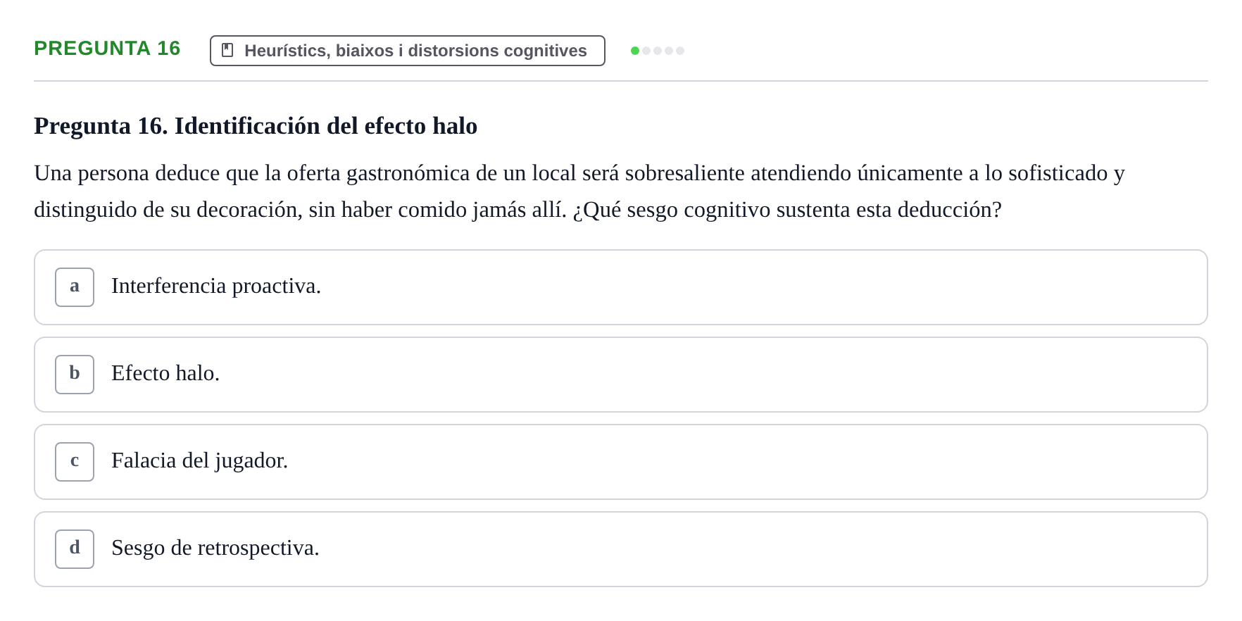 Enunciado: Pregunta 16