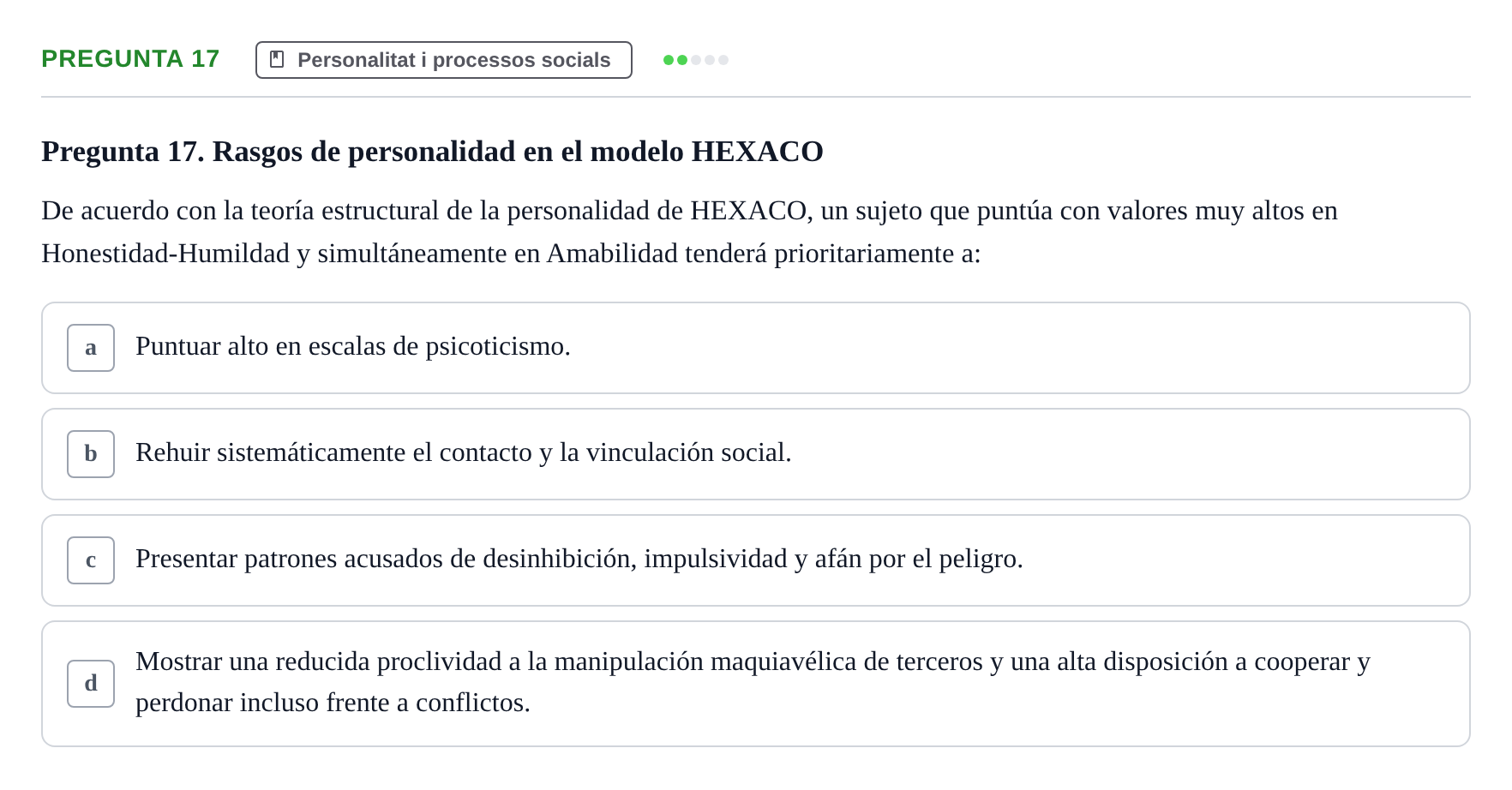 Enunciado: Pregunta 17
