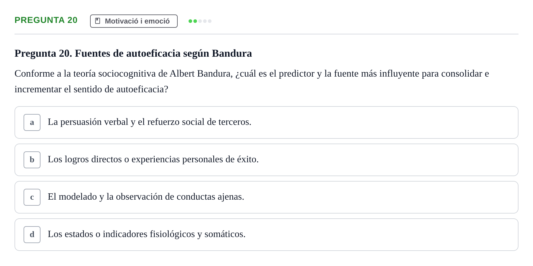 Enunciado: Pregunta 20