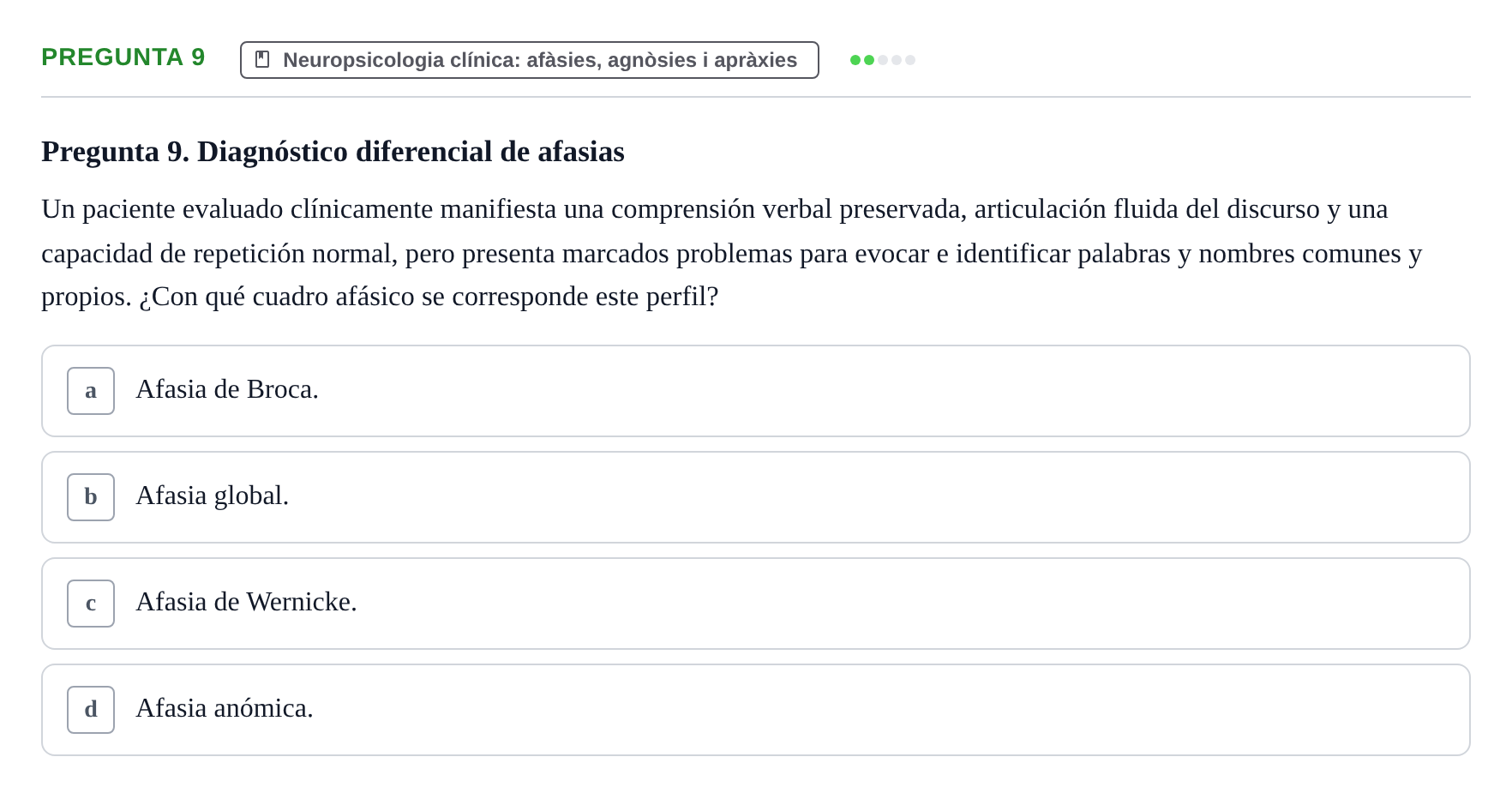 Enunciado: Pregunta 9