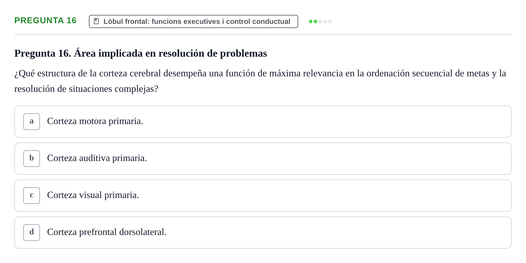 Enunciado: Pregunta 16