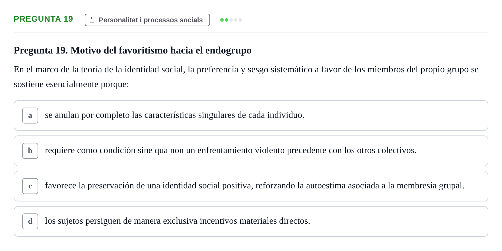 Enunciado: Pregunta 19