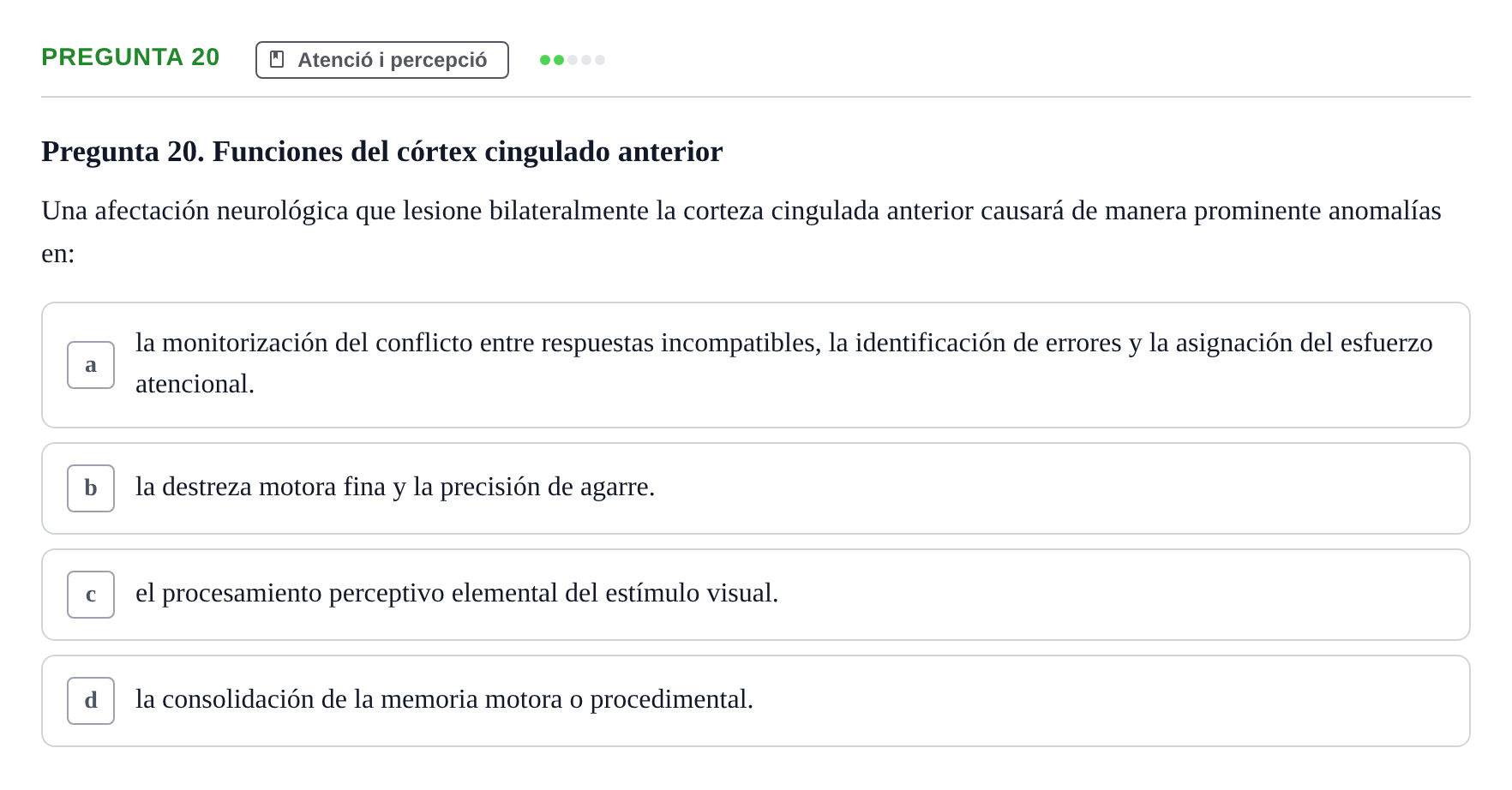 Enunciado: Pregunta 20
