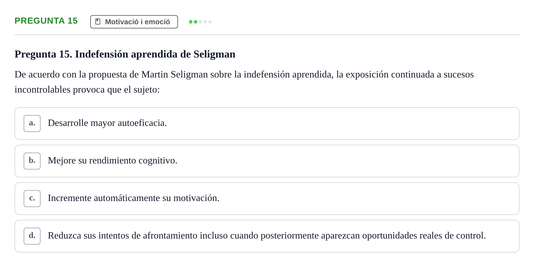 Enunciado: Pregunta 15