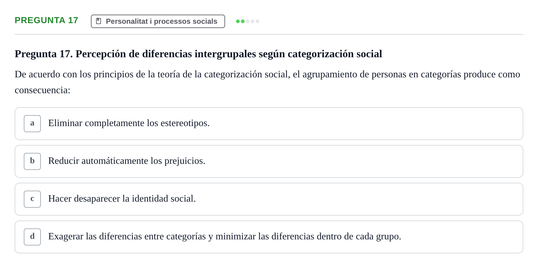 Enunciado: Pregunta 17