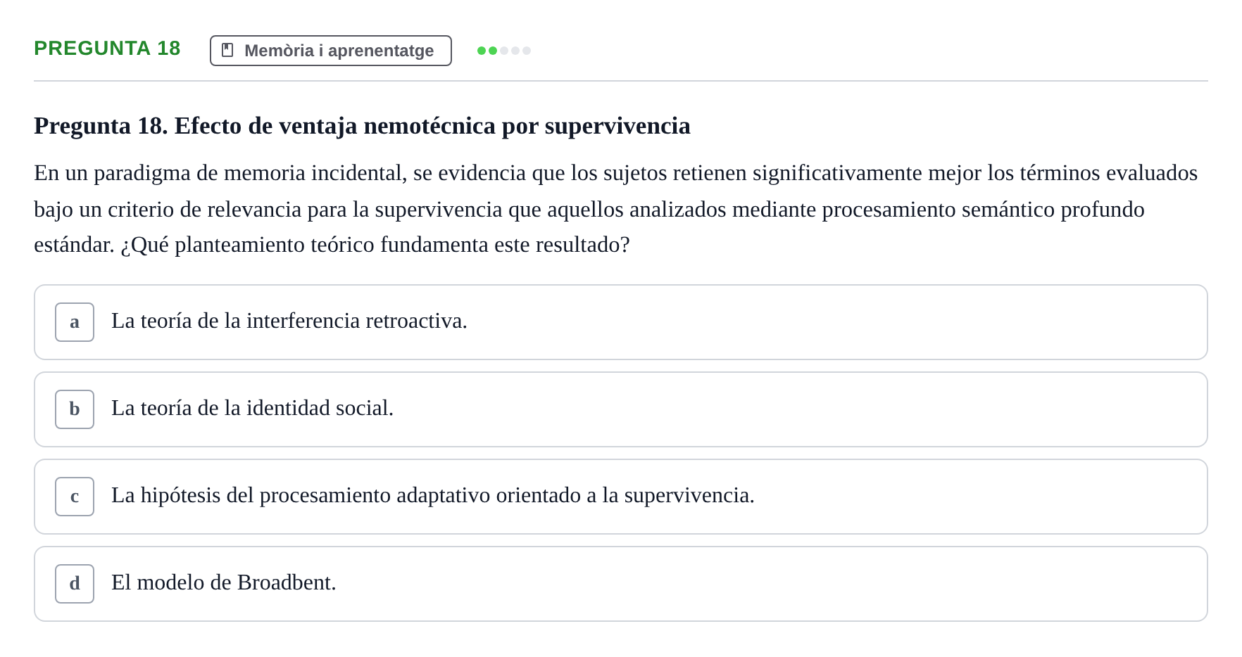 Enunciado: Pregunta 18