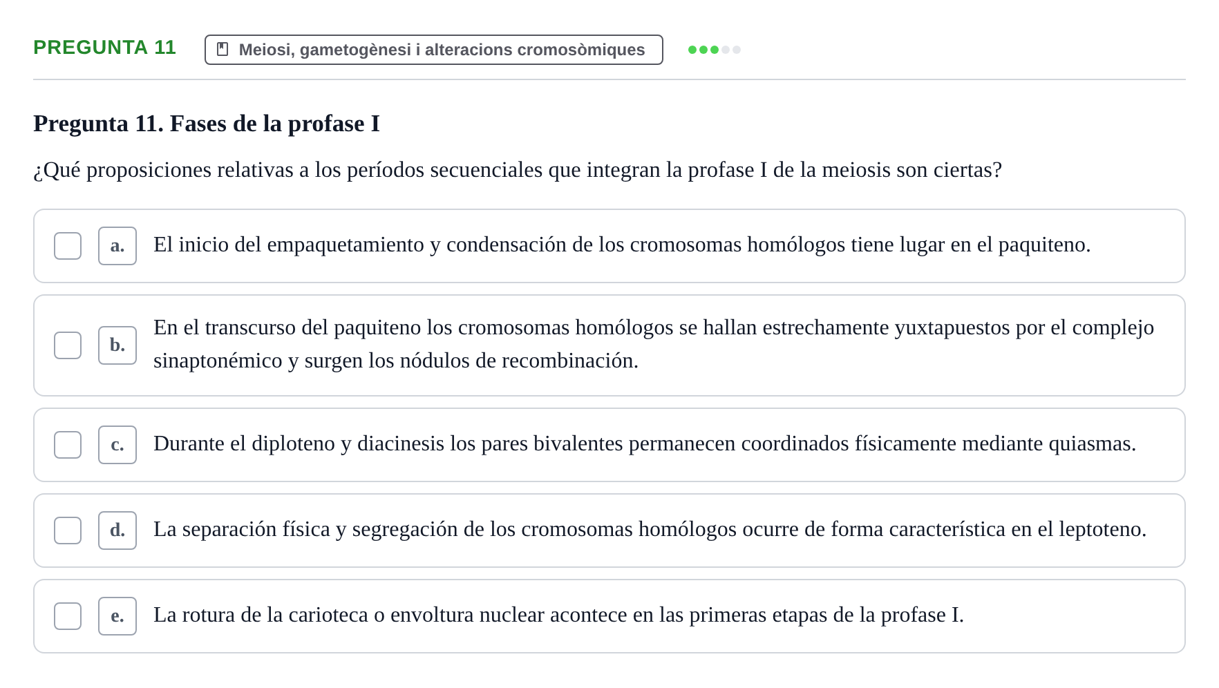 Enunciado: Pregunta 11 · Bilogía Celular y del Desarrollo UB 2010
