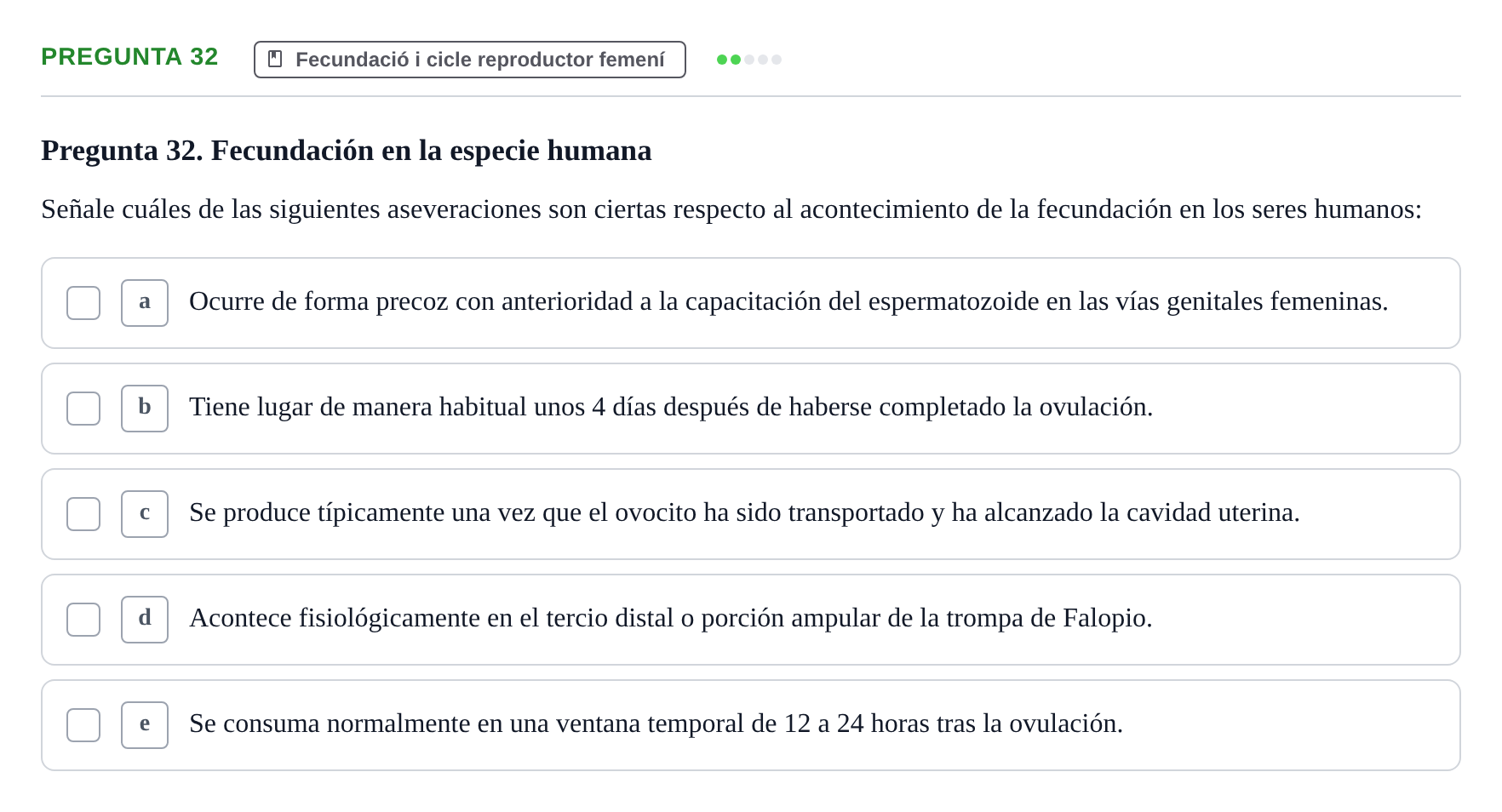 Enunciado: Pregunta 32 · Bilogía Celular y del Desarrollo UB 2010