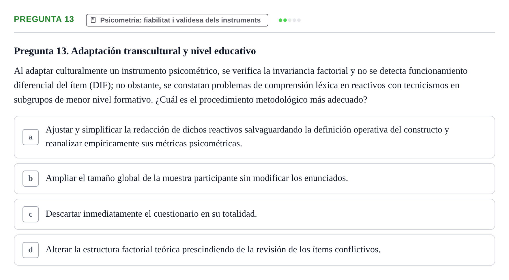 Enunciado: Pregunta 13
