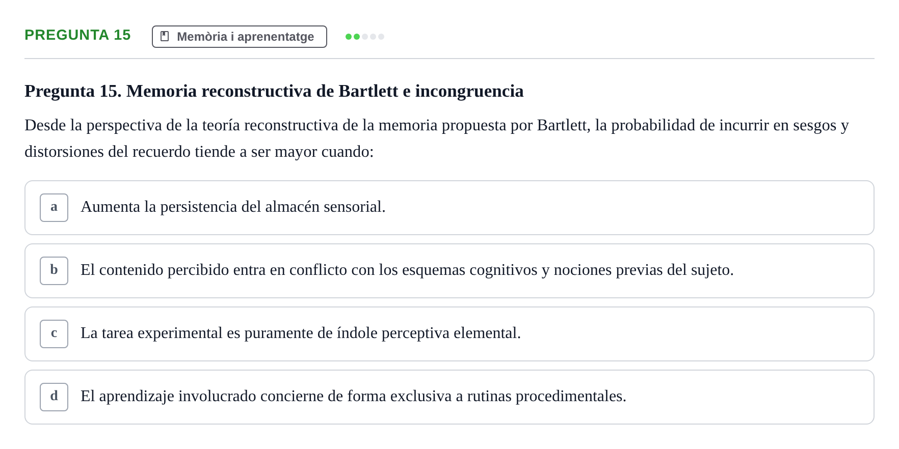 Enunciado: Pregunta 15
