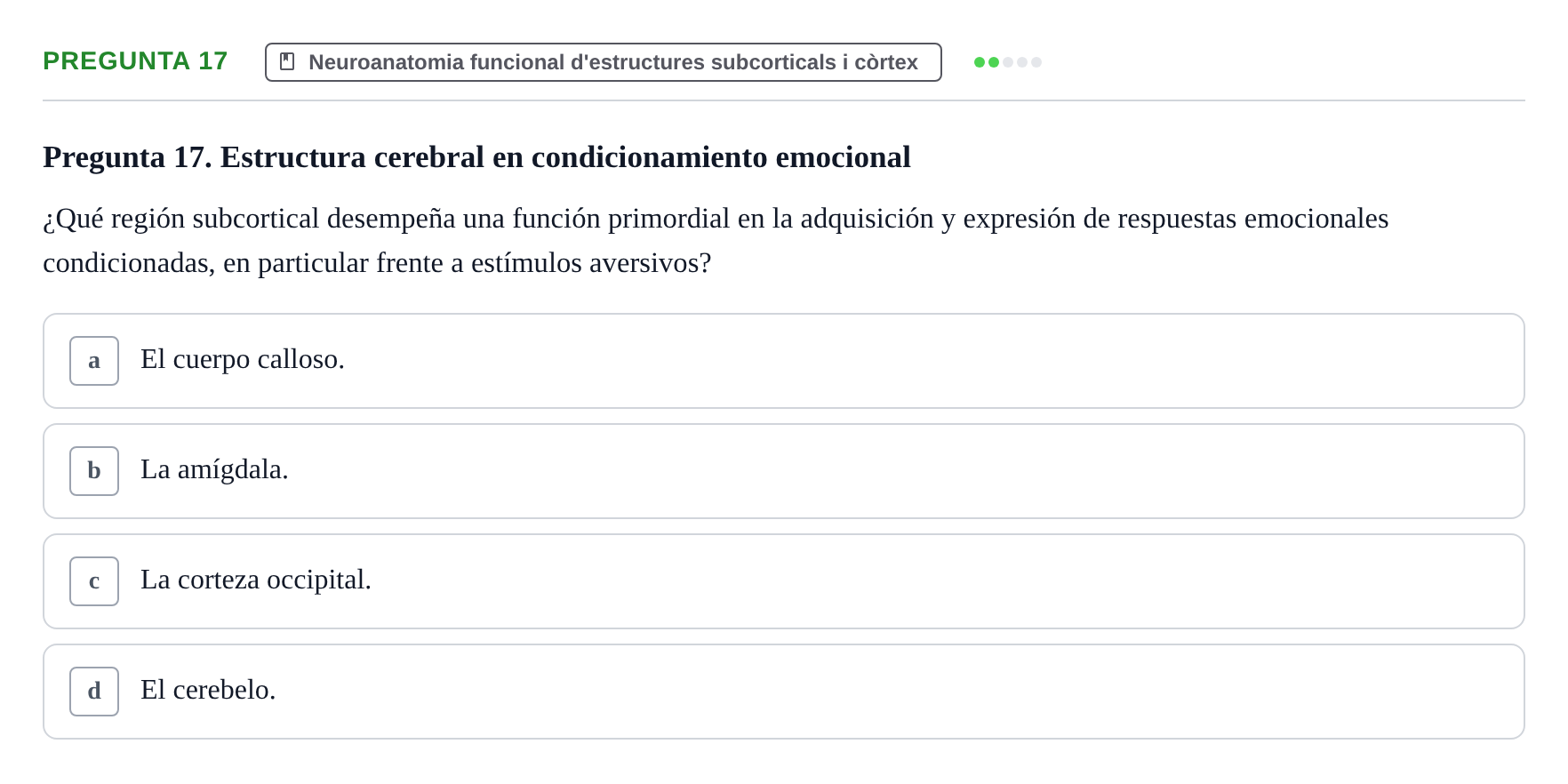Enunciado: Pregunta 17