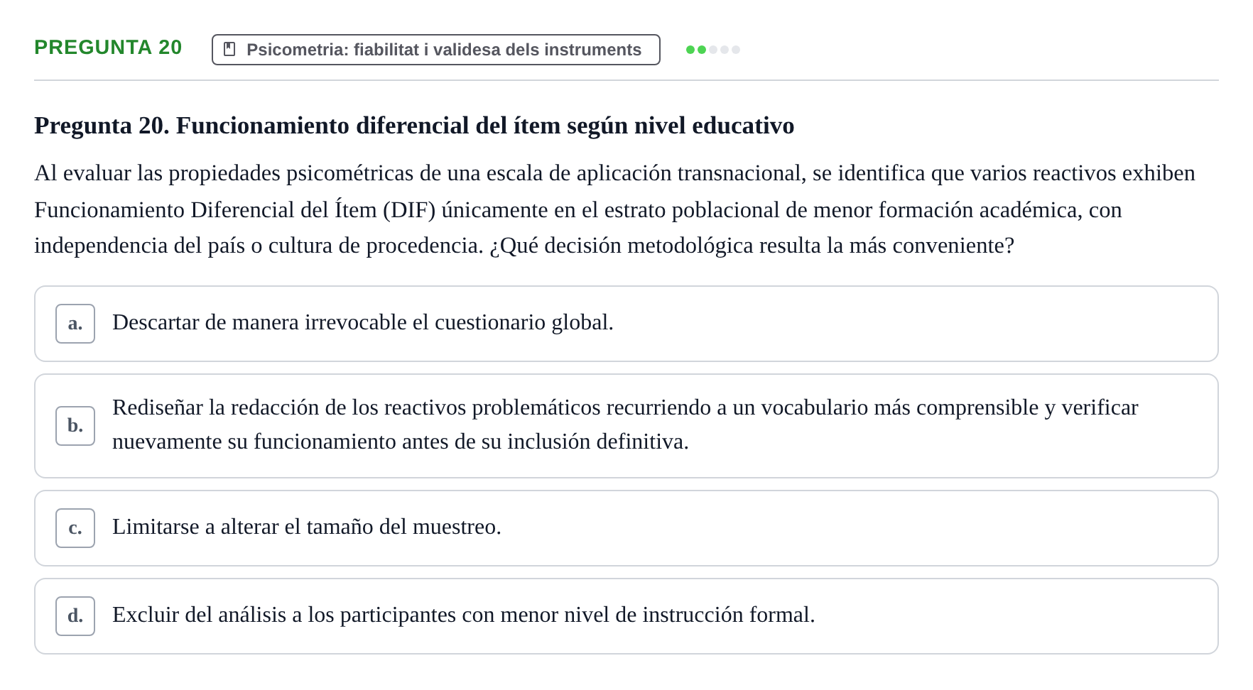 Enunciado: Pregunta 20