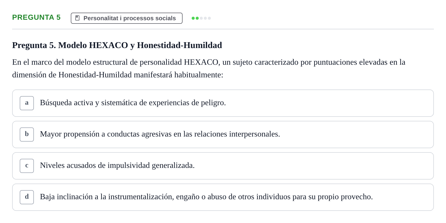 Enunciado: Pregunta 5