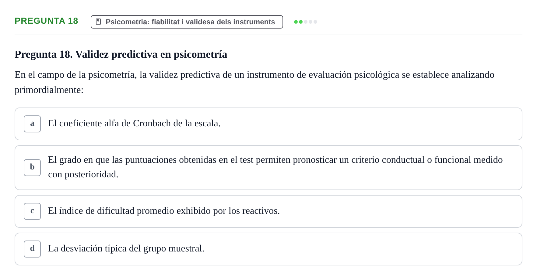 Enunciado: Pregunta 18