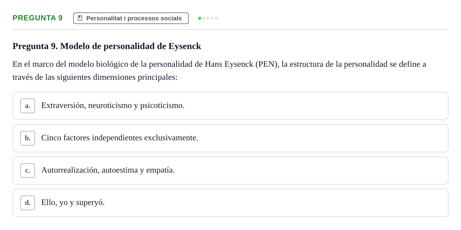 Enunciado: Pregunta 9