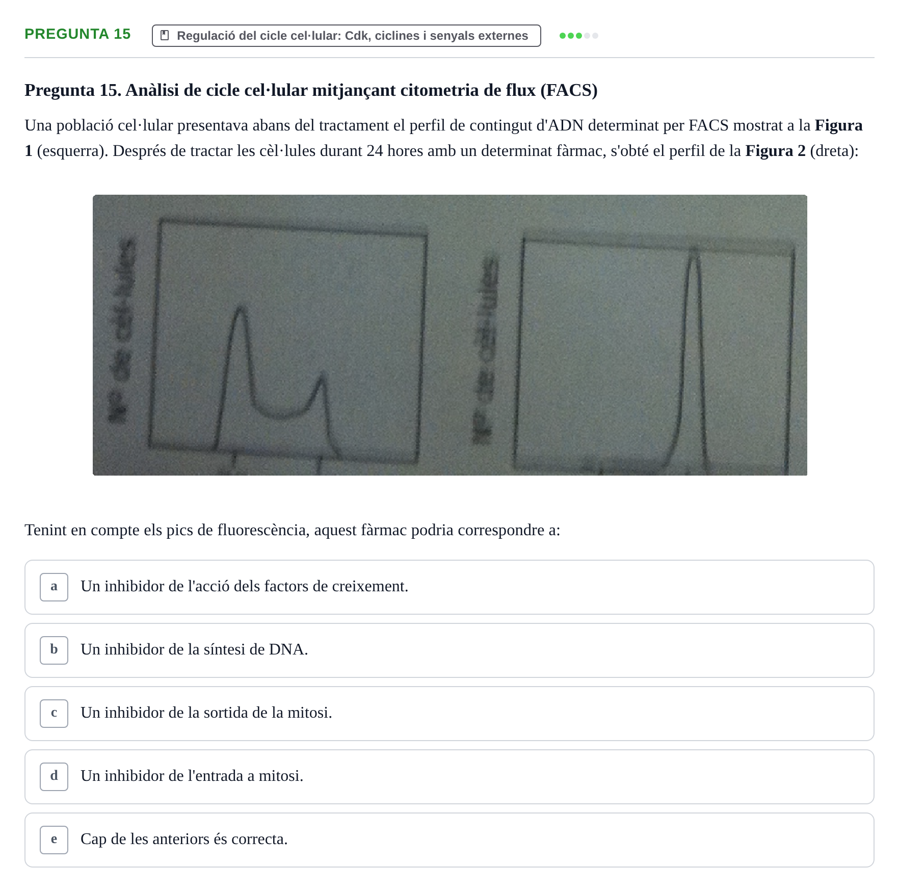 Enunciado: Pregunta 15 · Bilogía Celular y del Desarrollo UB 2011