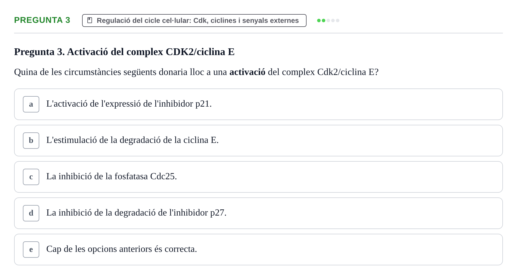 Enunciado: Pregunta 3 · Bilogía Celular y del Desarrollo UB 2011