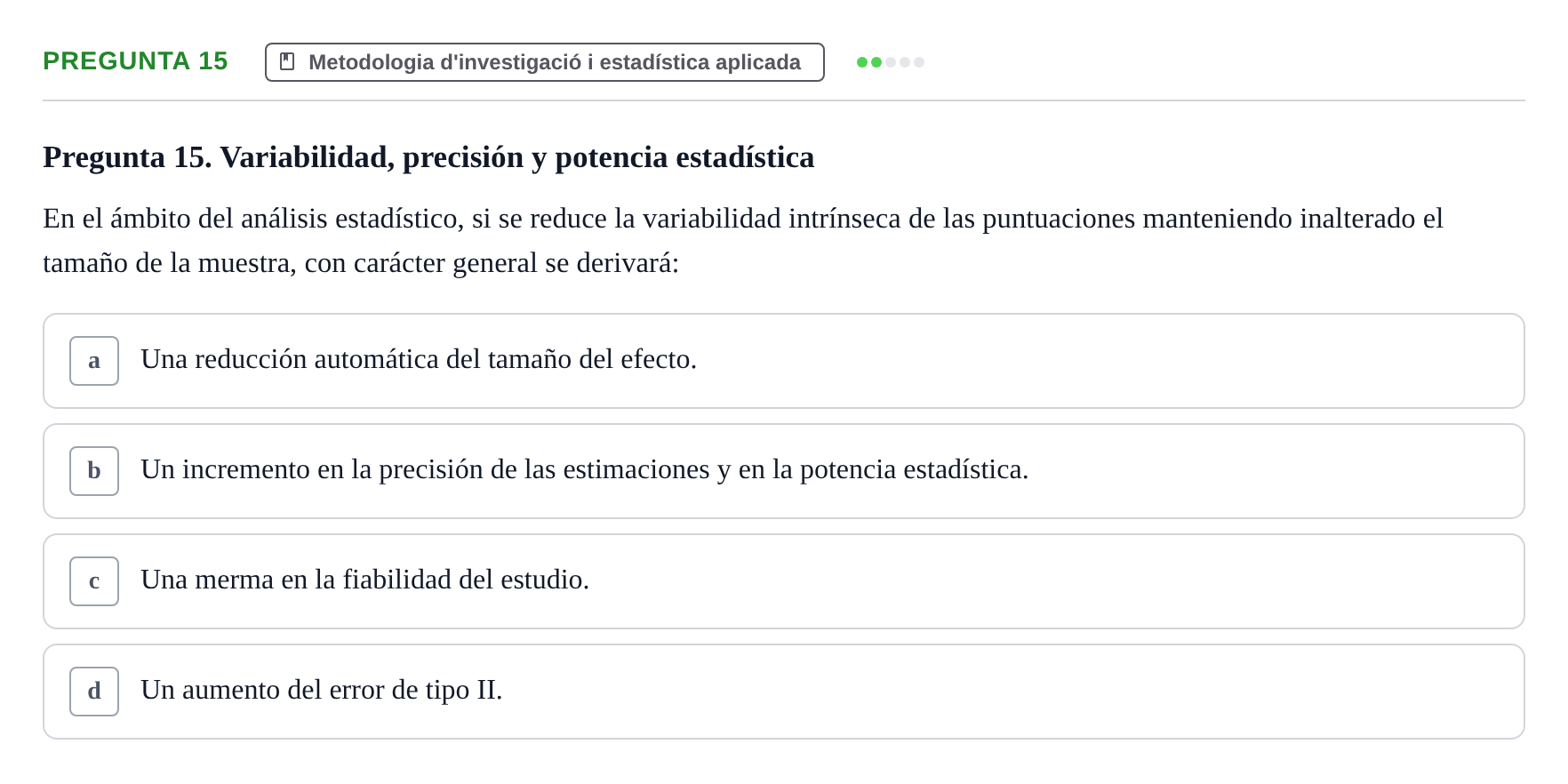 Enunciado: Pregunta 15