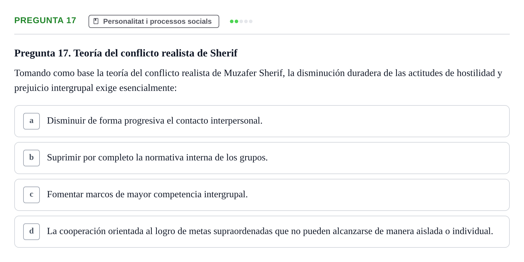 Enunciado: Pregunta 17