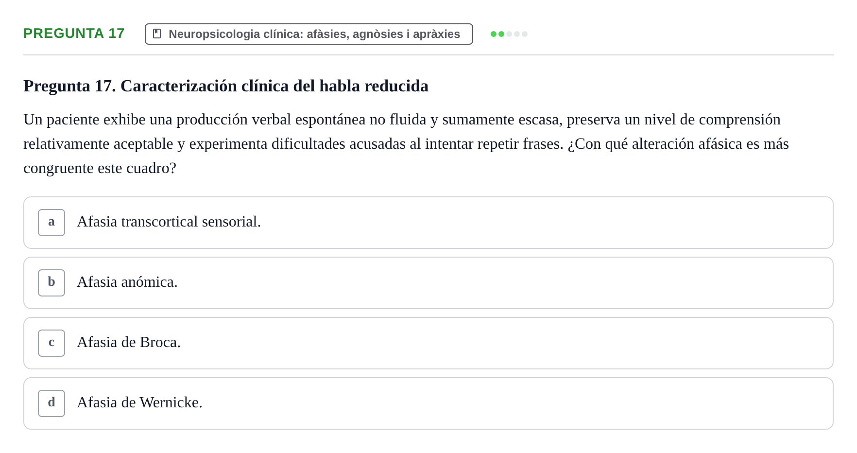 Enunciado: Pregunta 17
