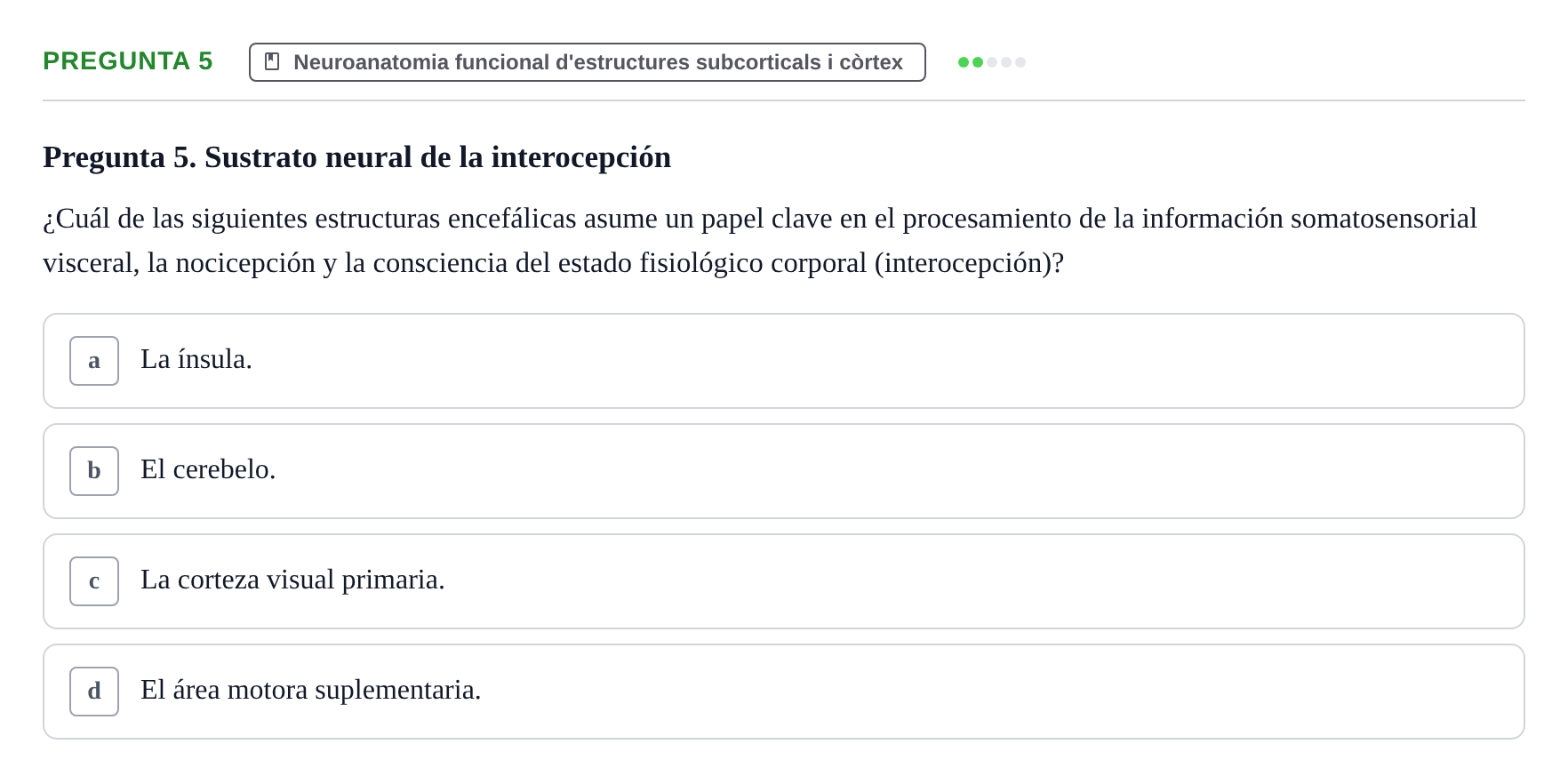 Enunciado: Pregunta 5