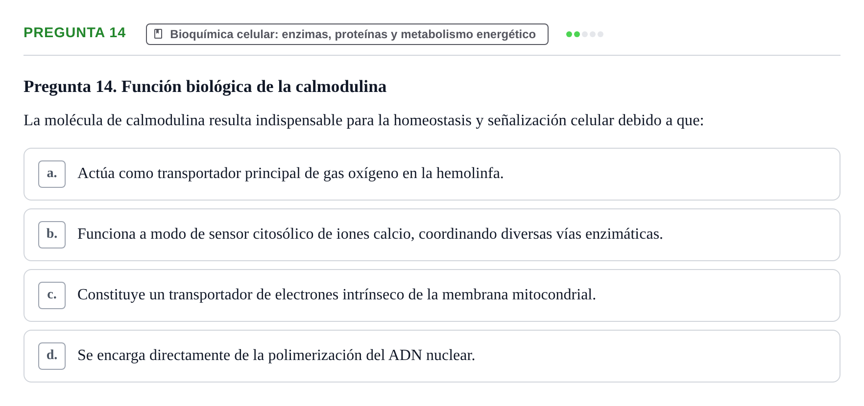 Enunciado: Pregunta 14