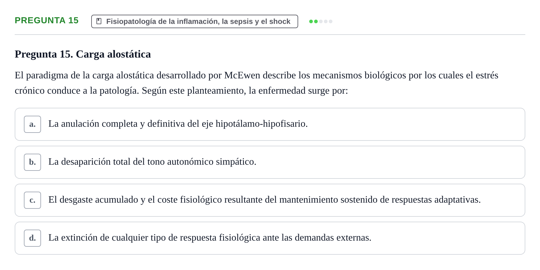 Enunciado: Pregunta 15