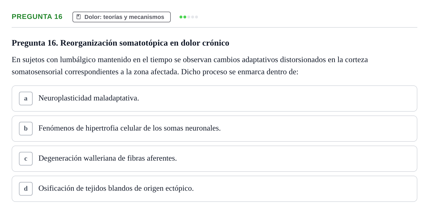 Enunciado: Pregunta 16