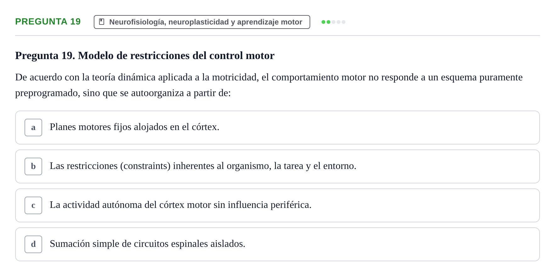 Enunciado: Pregunta 19