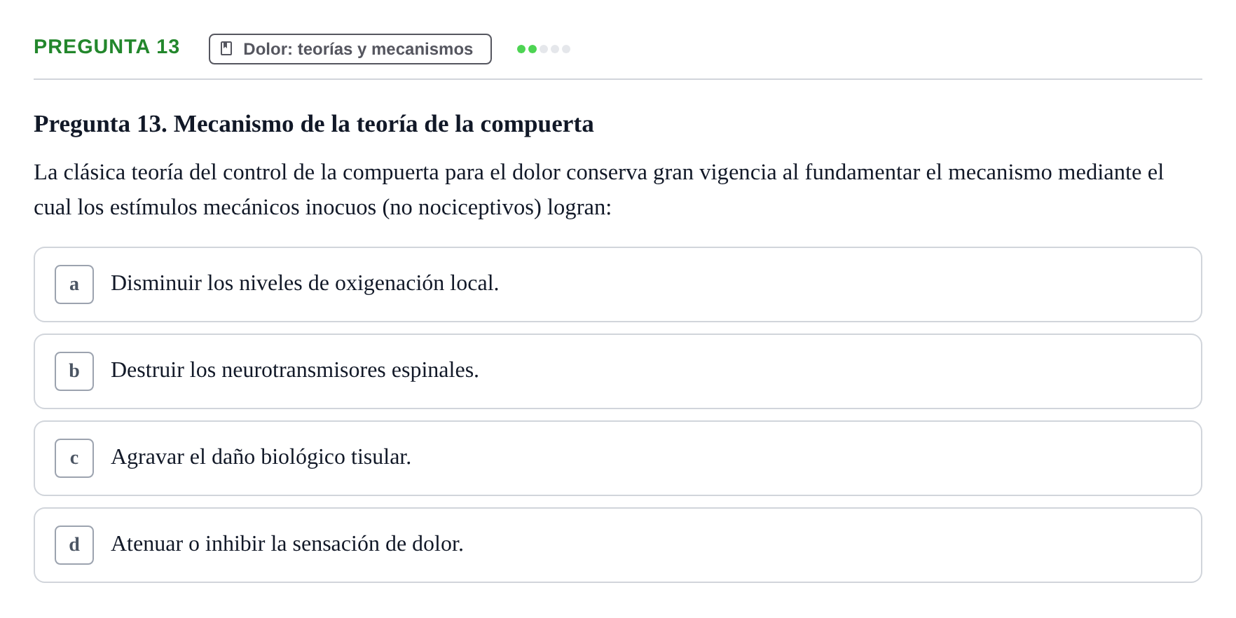 Enunciado: Pregunta 13